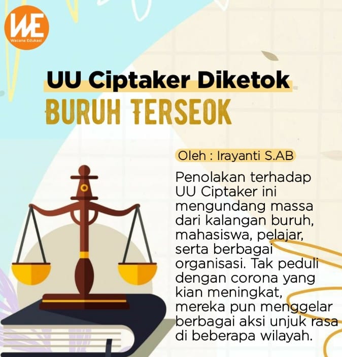 UU Ciptaker Diketok, BuruhTerseok - Wacana Edukasi